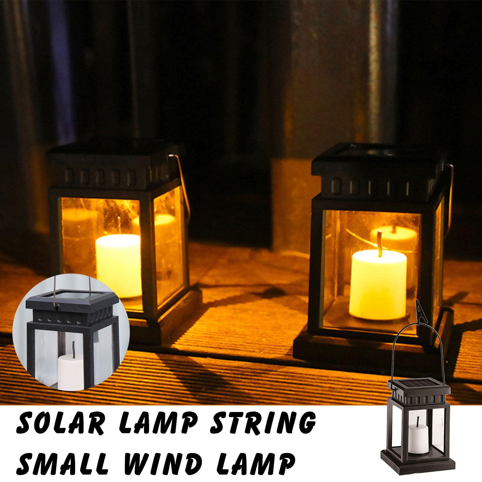 Vikakiooze Clearance Solar Hanging Candle Lantern Outdoor, Candle