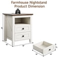 thumbnail image 2 of NEGYLIM Farmhouse Nightstand with Storage Shelves Bedside Tables for Bedroom Modern Wood Side Table Living Room, White, 2 of 10