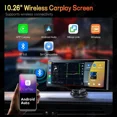 thumbnail image 4 of 10.26 Inch CarPlay Android Auto Dash Cam Multimedia Video Player GPS Touch Screen Mirror Link BT FM AUX For Rear View Camera, 4 of 5