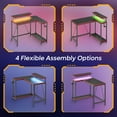 thumbnail image 5 of Pinmoco 42" Reversible L-Shaped Gaming Desk with Monitor Stand, LED Lights& Headset Hooks, Home Office, Carbon Fiber Black, 5 of 13