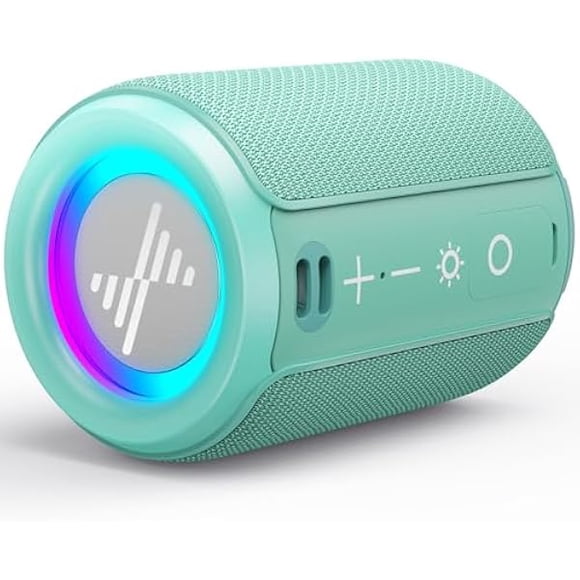 wonima11 Small Portable Bluetooth Speaker with Lights, TWS Stereo Surround Sound, Type C Powered, Bluetooth 5.3, TF Card Input, Wireless for Outdoor Home, Coolest Gifts