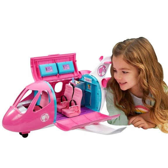 Barbie Dreamplane Airplane Playset with Puppy and Snack Cart, 15 Accessories
