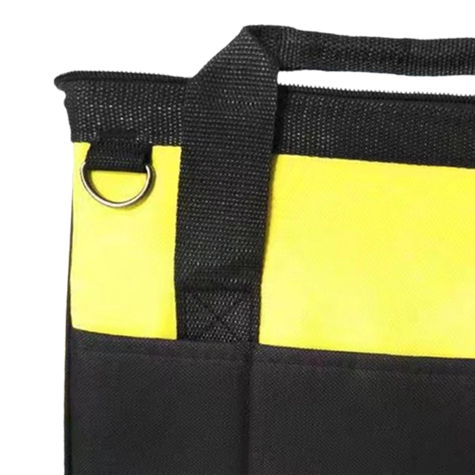 oshhni Oxford Cloth Tool Shoulder Bag Tote Versatile 11.8x8.2x9inch Wide Mouth Tool Organizer for Plumber Technicians Wear Resistant