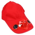 thumbnail image 1 of Shisuyan Red Solar Fan Hat 1PC 11.8*7.9*4.7In Cotton Energy Storage, 1 of 8