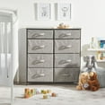 thumbnail image 2 of mDesign Tall Storage Dresser Furniture, 8 Slim Fabric Drawers, Black/Dark Gray, 2 of 8