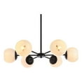 thumbnail image 3 of Briggs 30 inch pendant in black with white shade, 3 of 8