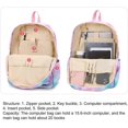 thumbnail image 4 of UBIUO - Juego de 3 mochilas para estudiantes con estampado de estrellas, impermeables, ligeras, para libros, bolsos y lápices para estudiantes de primaria (A, 43 x 30 x 16 cm), 4 of 5