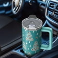 thumbnail image 5 of 30oz Merry Christmas Tumbler with Lid and Straw, Stainless Steel Cup with Handle Plaid Travel Mug, Holiday Presents, 5 of 5