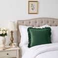 thumbnail image 4 of Yatlte Velvet Ruffle Throw Pillow Covers Couch, Decorative Pillowcases with Ruffles 18x18 Inch Solid Color Shabby Chic Farmhouse Cushion Cover for Living Room Sofa Bed, 4 of 6