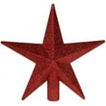 thumbnail image 1 of Estrella para árbol con purpurina roja, complemento navideño festivo para cualquier decoración navideña, plástico brillante resistente a roturas, sin iluminación, 1 of 3