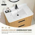 thumbnail image 6 of Mumbai 36" Single Vanity in Oak Weathering Light Brown with Composite Stone Top, 6 of 16