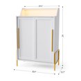 thumbnail image 5 of BELLEZE Shoe Rack for Entryway, Free Standing Storage Cabinet with LED Light for Living Room and Bathroom - Dana(White), 5 of 7