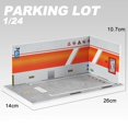 thumbnail image 2 of 1/24 Parking Lot Scene Display Lot Desktop Decoration Case Scenery Desktop Decor Diecast Car Garage orange, 2 of 8