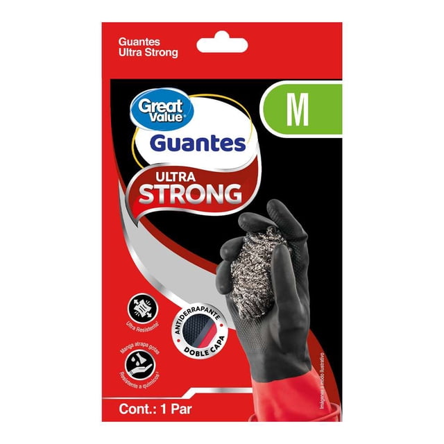 Guantes Great Value Ultra Strong Talla Mediana 1 par