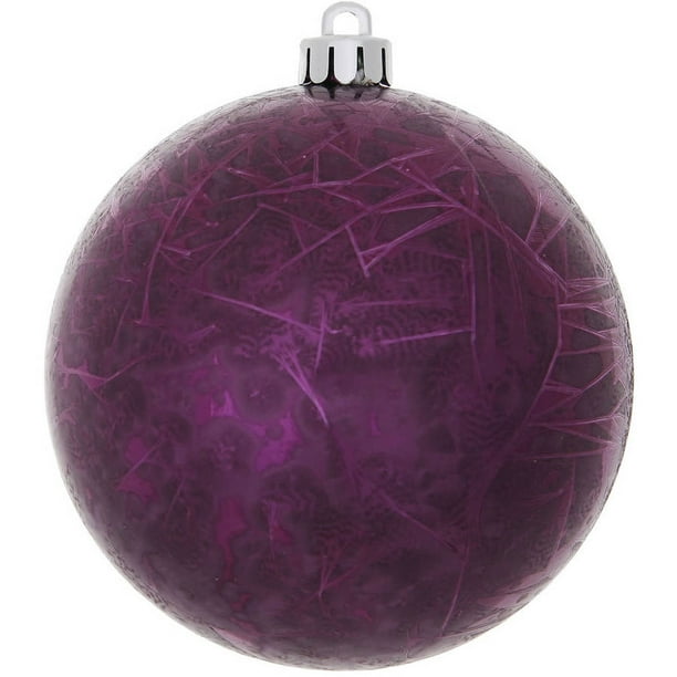 Vickerman 344569 10" Plum Crackle Ball Christmas Tree Ornament