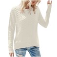thumbnail image 1 of Chandails pour Femmes Chandails à la Mode pour Femmes Chandail d'Hiver Décontracté Couleur Unie Col Rond Manches Longues Tricoté Rayé Ample, 1 of 3