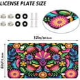 thumbnail image 3 of Mexican Floral License Plates Front License Plate Covers Metal Car Tag for Automotive Cars Bikes Decorative Plaque 1PC 6 x 12 Inch, 3 of 6