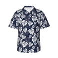thumbnail image 1 of Fotbe White Leaves Camisa Hawaiana para Hombre Unisex – Camisa Casual de Verano con Botones de Manga Corta de Algodón y Lino,XX-Large, 1 of 7