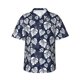 thumbnail image 1 of Fotbe White Leaves Camisa Hawaiana para Hombre Unisex – Camisa Casual de Verano con Botones de Manga Corta de Algodón y Lino,Medium, 1 of 7