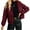 Deep Red, variant on IDOPIP Cropped Puffer Jacket for Women Long Sleeve Lightweight Zip Short Jacket Coat with Pockets