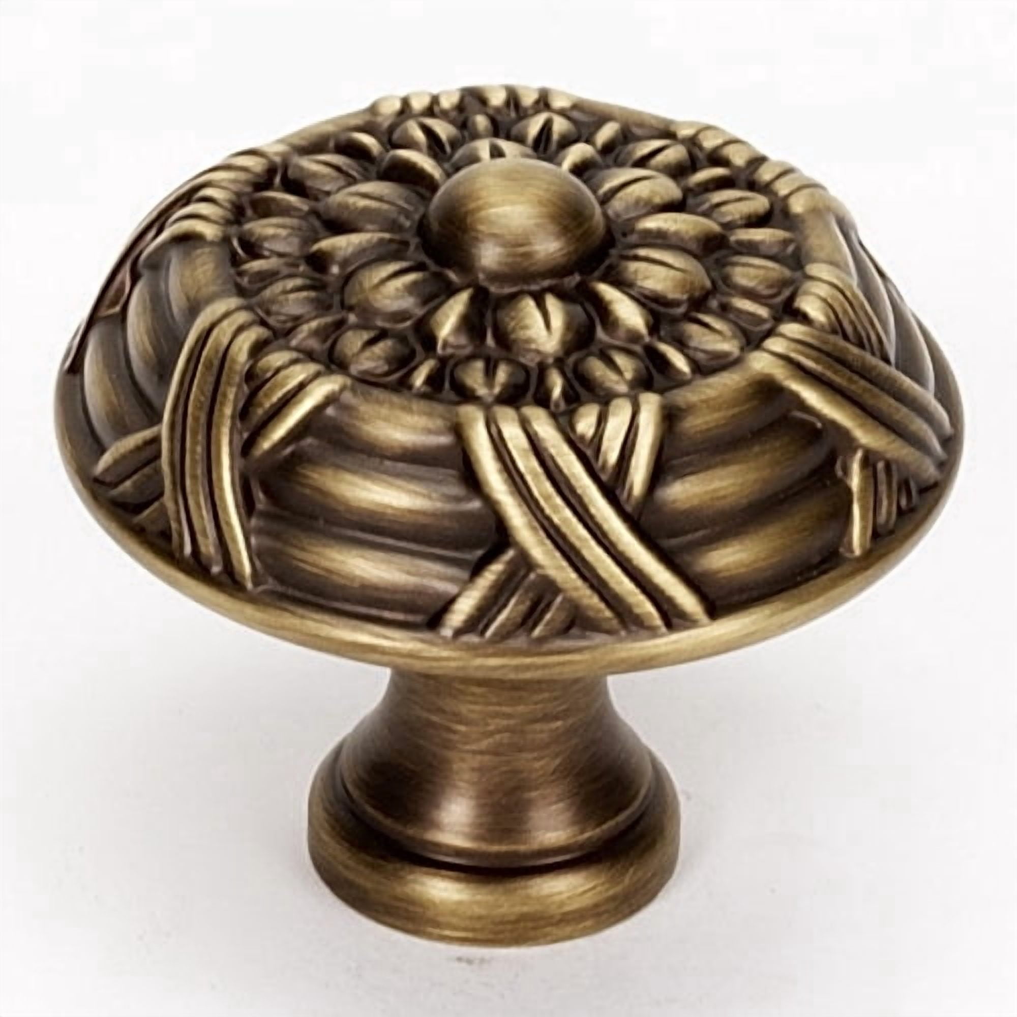Alno A880-38-AE Ribbon and Reed 1-1/2" Cabinet Knob Antique English