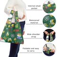 thumbnail image 5 of 5 Pack Foldable Shopping Bag,Green Christmas Santa and Snowman Pattern Reusable Grocery Bags with Pockets,Large Reusable Tote Bags with Handles Waterproof & Lightweight, 5 of 6