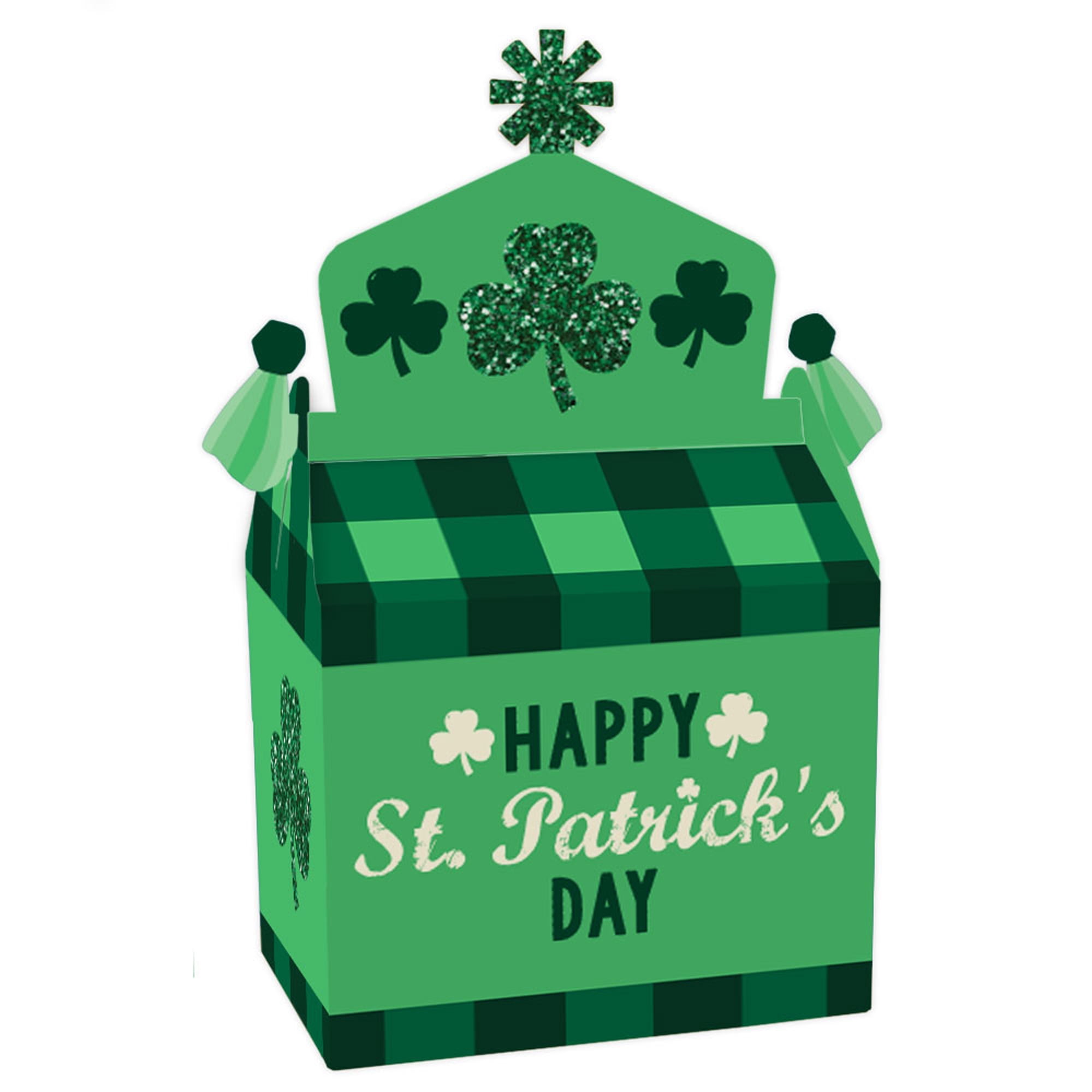 Patrick’s Day Saint Patty’s Day Party Goodie Gable Boxes Big Dot of Happiness St Treat Box Party Favors Set of 12