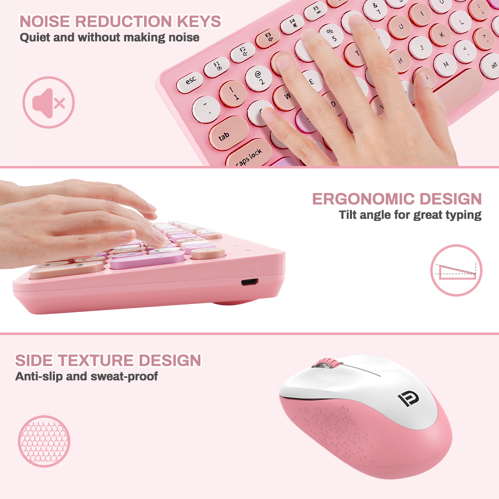 Buy Wireless Keyboard Mouse Combo,Numberone 15in 2.4G USB Cute