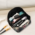 thumbnail image 2 of FORMRS Makeup Bag Travel Cosmetic Organizer for Women Fold Flat Zipper Pouch with Handle, Psychedelic Forest, 2 of 8