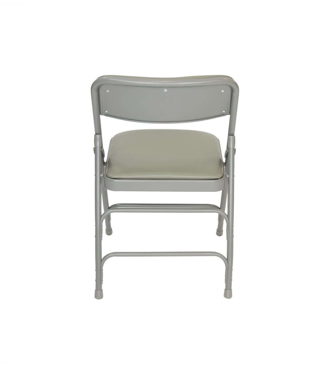 Rhino Vinyl Padded Metal Folding w/Triple Brace Quad Hinge Chair - Grey