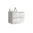thumbnail image 4 of 24-inch Glossy White Floating Bathroom Vanity with Eco-friendly E1 Grade Boards, 4 of 5