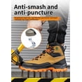 thumbnail image 5 of XQJ Men's Steel Toe Work Boots Non-Slip High Top Lace-Up Shoes Work For Industrial & Construction Use Protective Shoes Boots Waterproof Wear-Resistant Steel Toe Safety Shoes-Brown Size 6.5, 5 of 8