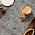 thumbnail image 3 of Ombre Gray Geometric Table Runner - 108 Inch Long Modern Abstract Art Cotton and Linen Blended Dress Scarves Farmhouse Table Runner for Kitchen Dining, Coffee Table, 13" x 108", 3 of 8