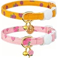thumbnail image 2 of Cat Collars 2 Pack, Breakaway Cat Collars with Bells, Cute Rose Pattern 12 Inch Adjustable Kitten Collars for Girl Cats and Boy Cats, Pet Cat Supplies for Daily Wear, 2 of 6