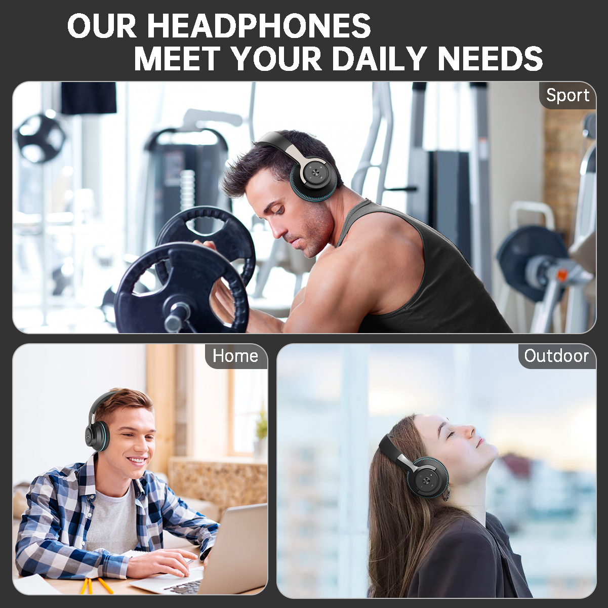 Wireless On-Ear Headphone, Upgrade Bass HiFi Stereo Wireless Heaset, Foldable & Wireless Wired Mode, Noise Isolating Over Ear Headphone w/ Microphone and Volume Control, for Computer Laptop Cell Phone - image 5 of 7