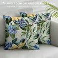 thumbnail image 3 of Fenyluxe Colorful Spring Flowers Throw Pillowcase Covers with Zipper Blue Hydrangea Hibiscus Iris Leaf and Bird Soft Couch Living Room Bedroom Office Rustic Modern Outdoor 24x24in, 3 of 5