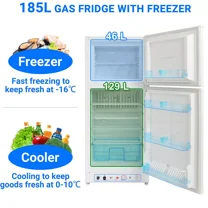 Techomey 6.1 Cu.Ft Propane Refrigerator Off Grid 2 Way RV Top Freezer Cabin Boat 110V Gas Fridge