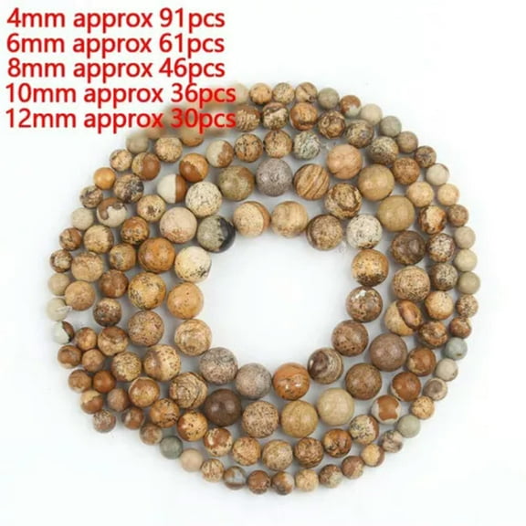 HOOUN Natural Picture Jasper Round Tube Spacer Ronelle Loose Beads For Jewelry Making-type1-8mm