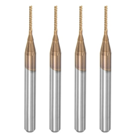 

Uxcell 1/8 Shank 0.9mm x 6mm Titanium Coated Carbide End Mill CNC Router Bits 4 Pack