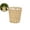 Yellow-M, variant on Imitation Willow Wicker Waste Basket, with Built-in Plastic Liner, Durable and Attractive Weave, Tapered Design, Compact, Easy to Clean