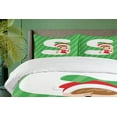 thumbnail image 3 of Ambesonne Christmas Alphabet Duvet Cover Sets, Letter S, 2-Queen, Green Dark Coral White, 3 of 6