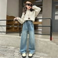 thumbnail image 6 of WAYUTE Stylish Girls Denim Pants for Big Kids Comfort Stretch Jeans with Classic Fit and Durable Construction for Daily Play and School Wear, 6 of 7