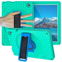 ELEHOLD for Walmart ONN 10.1 Inch 3rd Gen 2022 Rugged Case Honeycomb Pattern 360° Rotatable Kickstand Handstrap Shoulder Strap Shockproof Anti-Scratch Heavy Duty Case,(Model:100071485),Green Blue