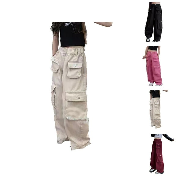 Pants for Girls Back To School Clothes for Teen Girls Comfortable Cargo Pants Casual Joggers with Pockets for Everyday Wear Ideal for Kids 3-15