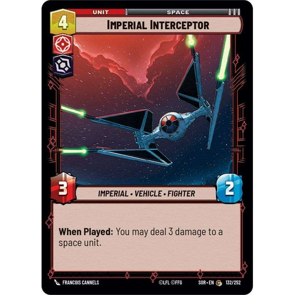 Star Wars: Unlimited Spark of Rebellion Common Imperial Interceptor #132