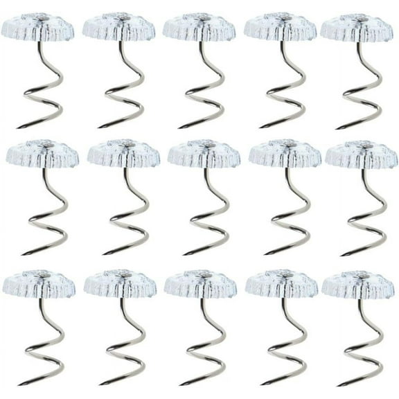 30/50pcs Clear Heads Twist Pins Cover Fasteners Headliner Pins Upholstery Fixed Pins for Home Sofa (50pcs)