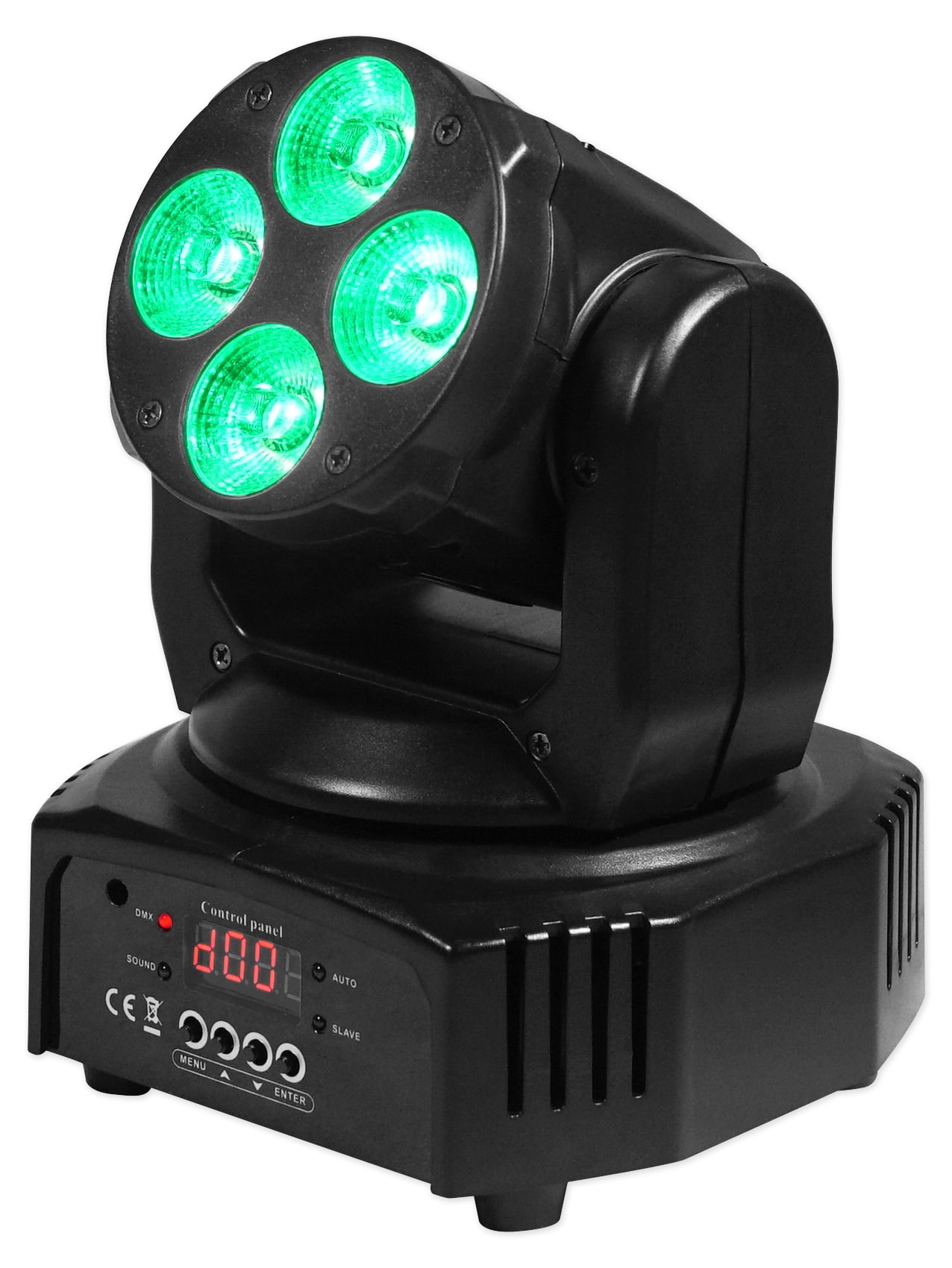 (4) Rockville RockOn-7 40w RGBW Moving Head Wash DMX Stage Club Light+Bag+Cables