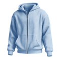 thumbnail image 5 of Sweatshirt for Men Waffle Full Zip Up Hooded Sweatshirts Long Sleeve Solid Hoodie Jacket Spring 2026 Casual Loose Fit Coat, 5 of 7