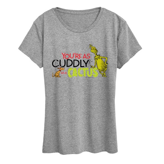Dr. Seuss - Grinch and Max Cuddly As A Cactus - Women's Short Sleeve Graphic T-Shirt