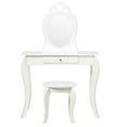 thumbnail image 4 of Pemberly Row MDF & Pine Wood Kids 2-in-1 Vanity Set with Mirror in White, 4 of 11